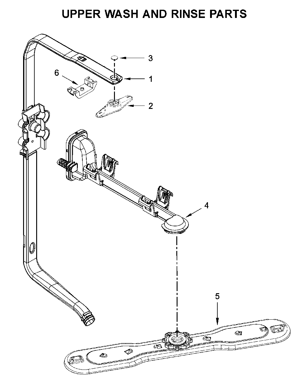 Upper wash and rinse parts Diagram and Parts List for MDB7959SHZ1  Maytag Dishwasher