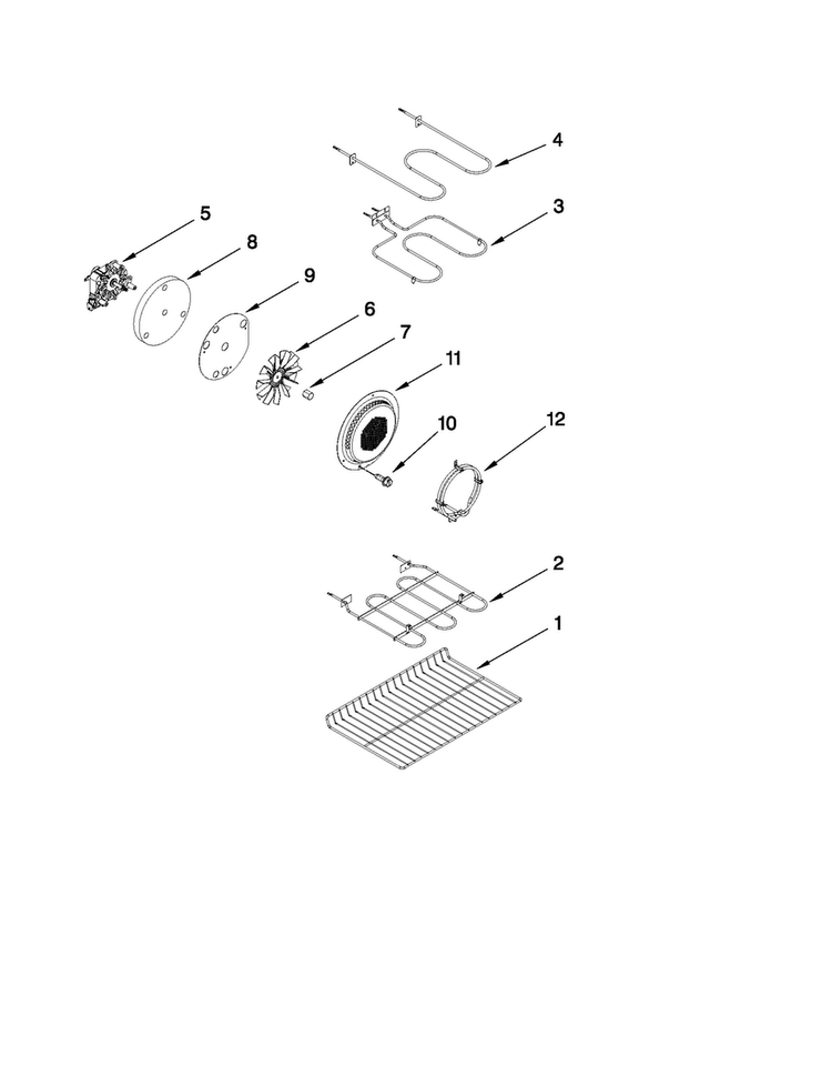 Internal Oven Parts Diagram and Parts List for MET8885XB00  Maytag Range