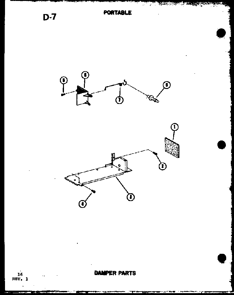 Damper Parts Diagram and Parts List for 8P-5L P69053-1R Amana Air Conditioner