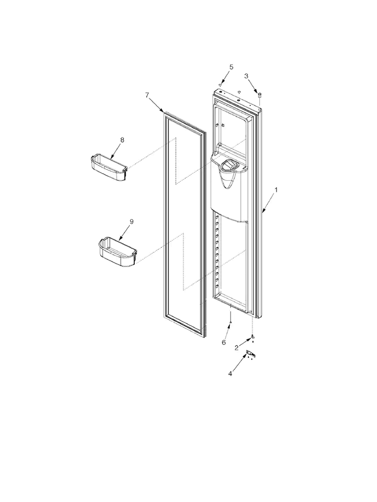 Freezer Door Diagram and Parts List for ARS2661BC-PARS2661BB0  Amana Refrigerator