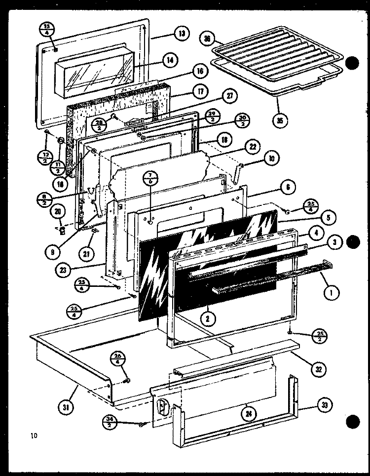 Page 4 Diagram and Parts List for ARR-405 P8562103S Amana Range
