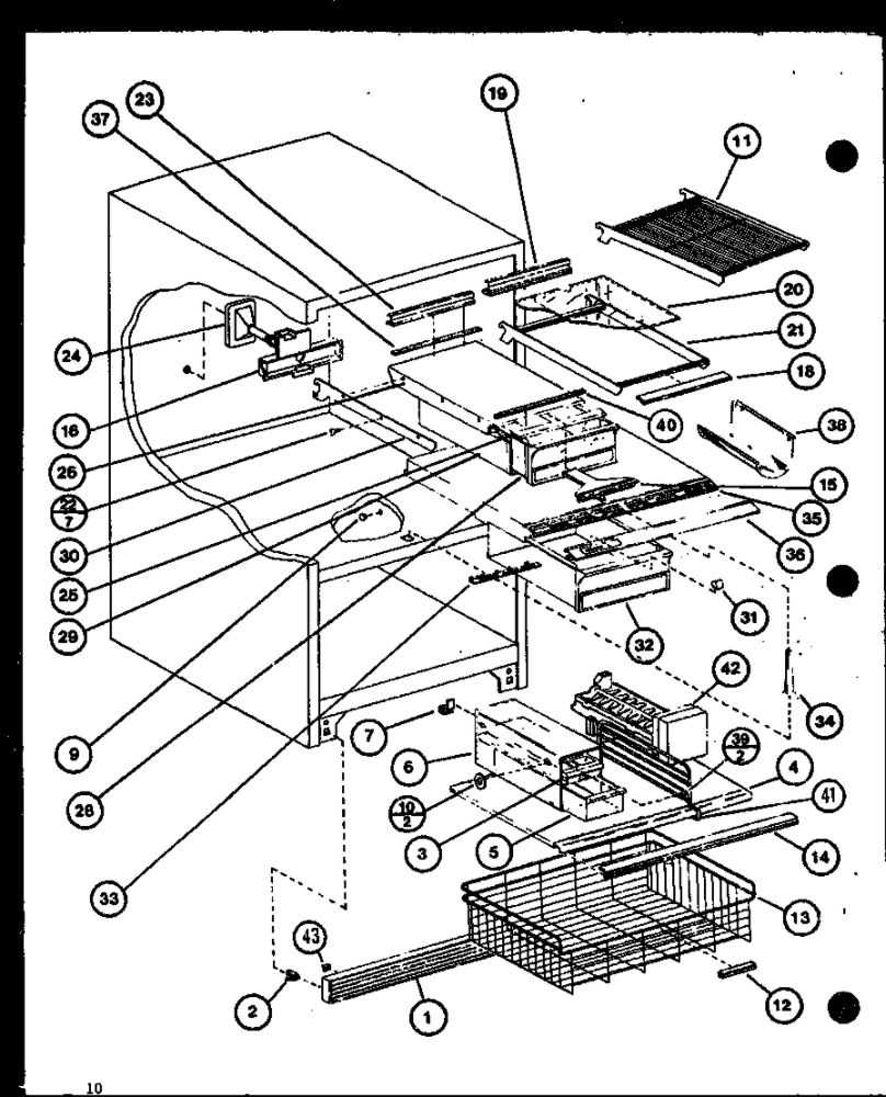 Diagram 1 Diagram and Parts List for IC3K-P7621310W-BM  Amana Refrigerator