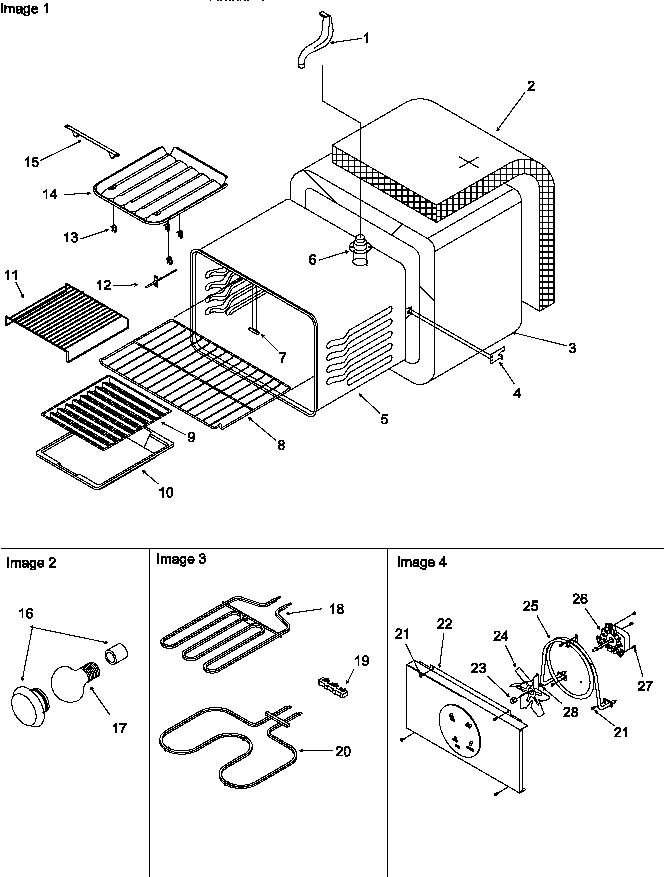 Cavity Diagram and Parts List for ARHC8700WW-P114267  Amana Range