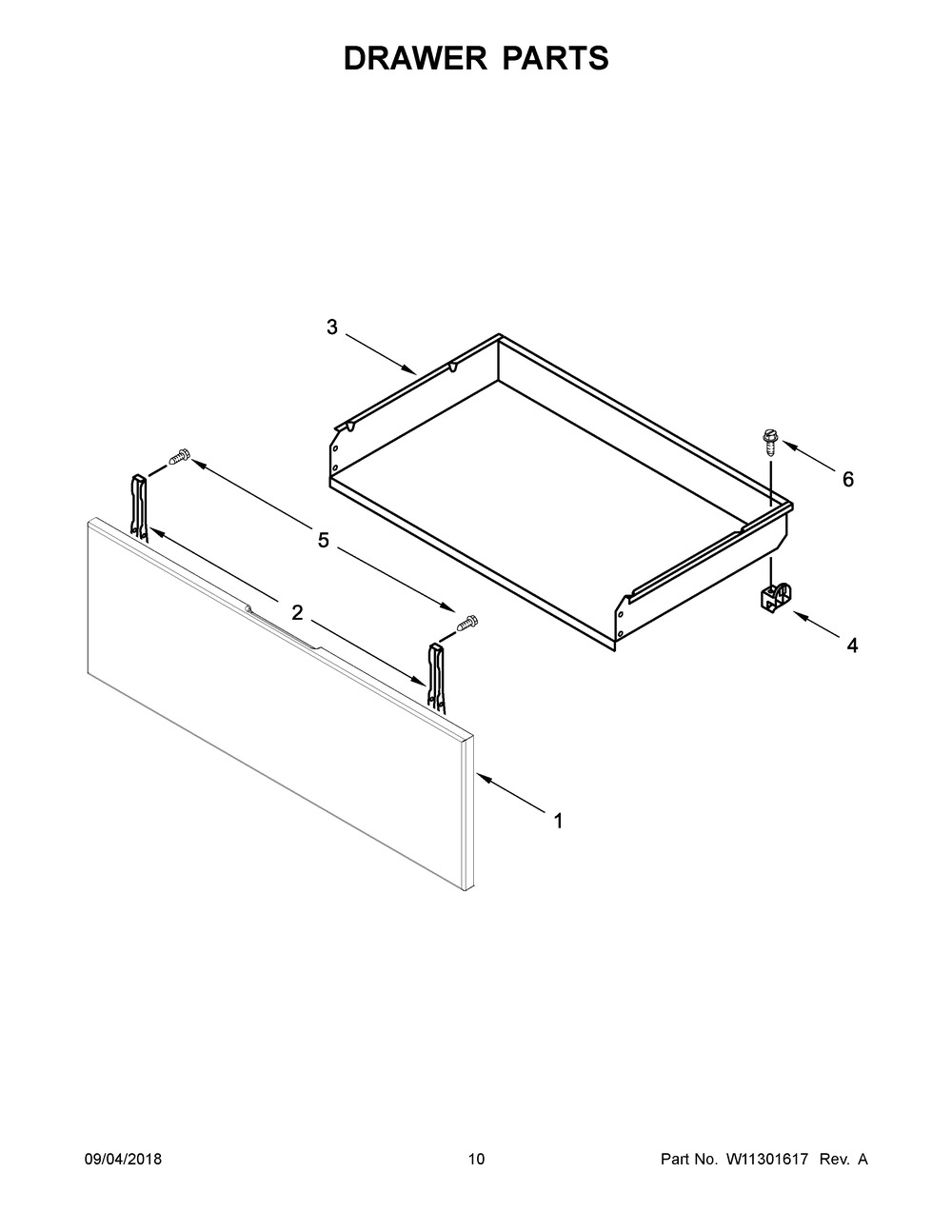 Drawer Parts Diagram and Parts List for AER6603SFS2  Maytag Range