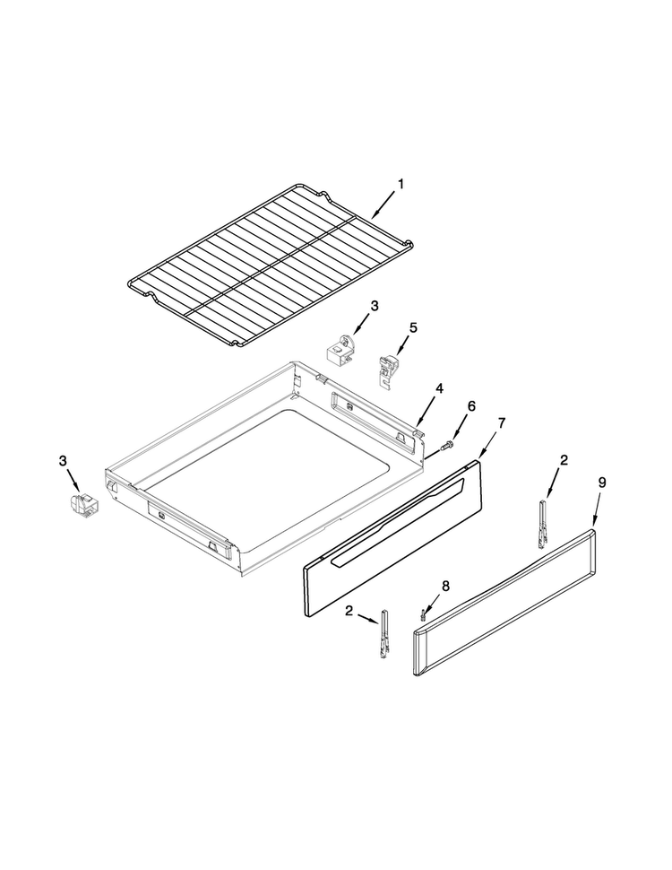 Drawer And Rack Parts Diagram and Parts List for MGR7685AB2  Maytag Range