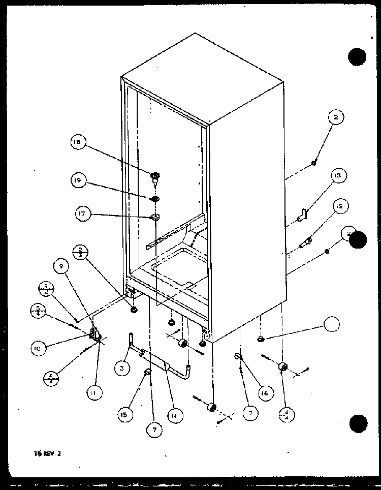 Cabinet Bottom And Back Diagram and Parts List for 86065E-P1125514WE  Amana Refrigerator