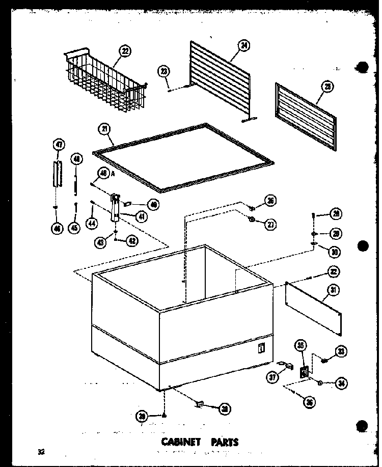Cabinet Parts Diagram and Parts List for C28F-C P60240-7WC Amana Freezer