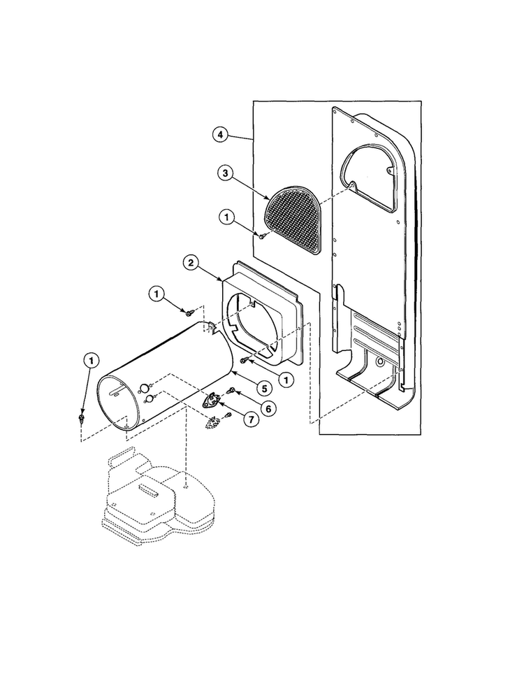 Heater Duct-gas Diagram and Parts List for AGS20AWF  Speed Queen Dryer