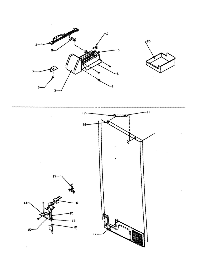 Ice Maker Txi21a3 - Tsi/tci18a3 Diagram and Parts List for TC18A3-P1181812W  Amana Refrigerator