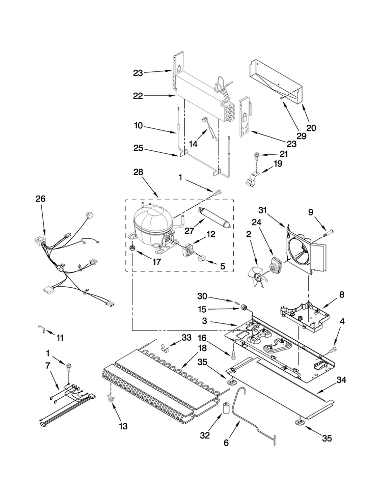 Unit Parts Diagram and Parts List for JFI2089AEP5  Jenn-Air Refrigerator