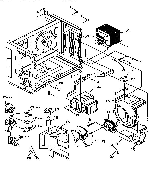 Switches And Microwave Diagram and Parts List for 56566300691  Kenmore Microwave