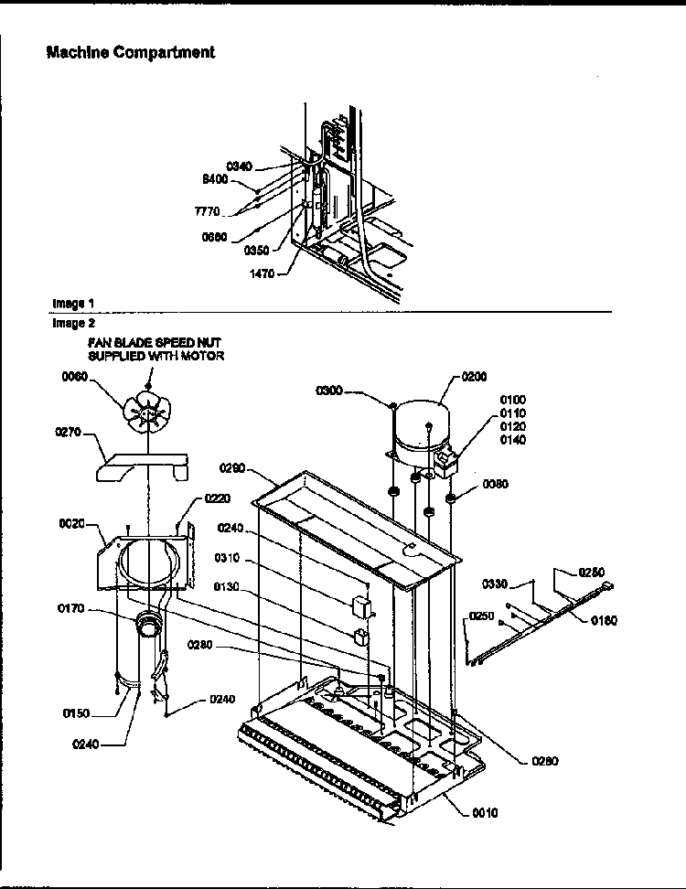 Machine Compartment Diagram and Parts List for TRI18TL-1303202WL  Amana Refrigerator