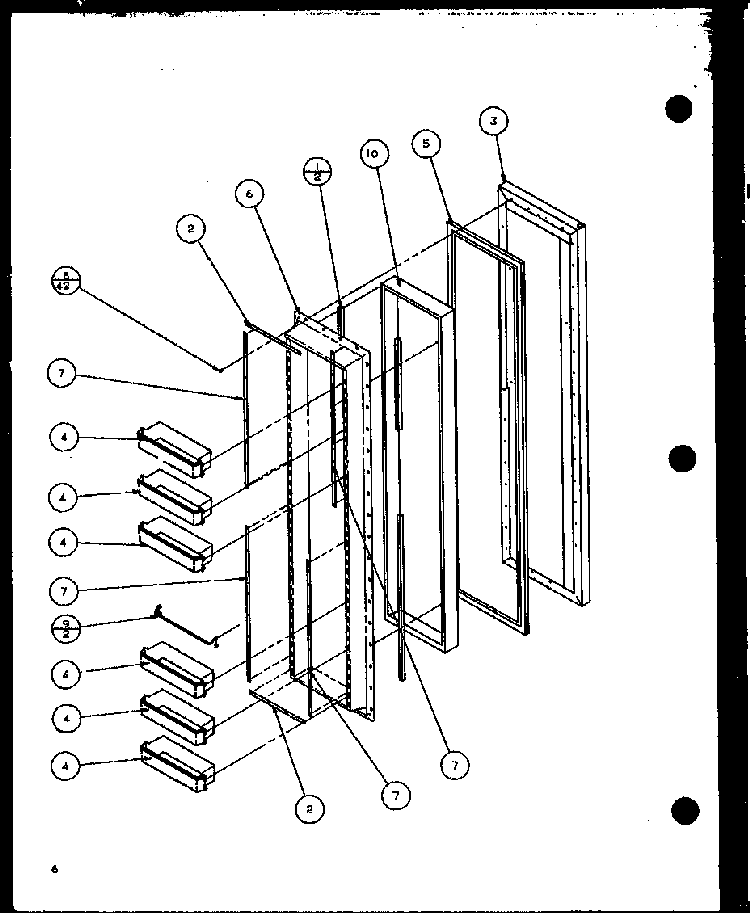 Fz Door Diagram and Parts List for 36538-P1121904WL  Amana Refrigerator