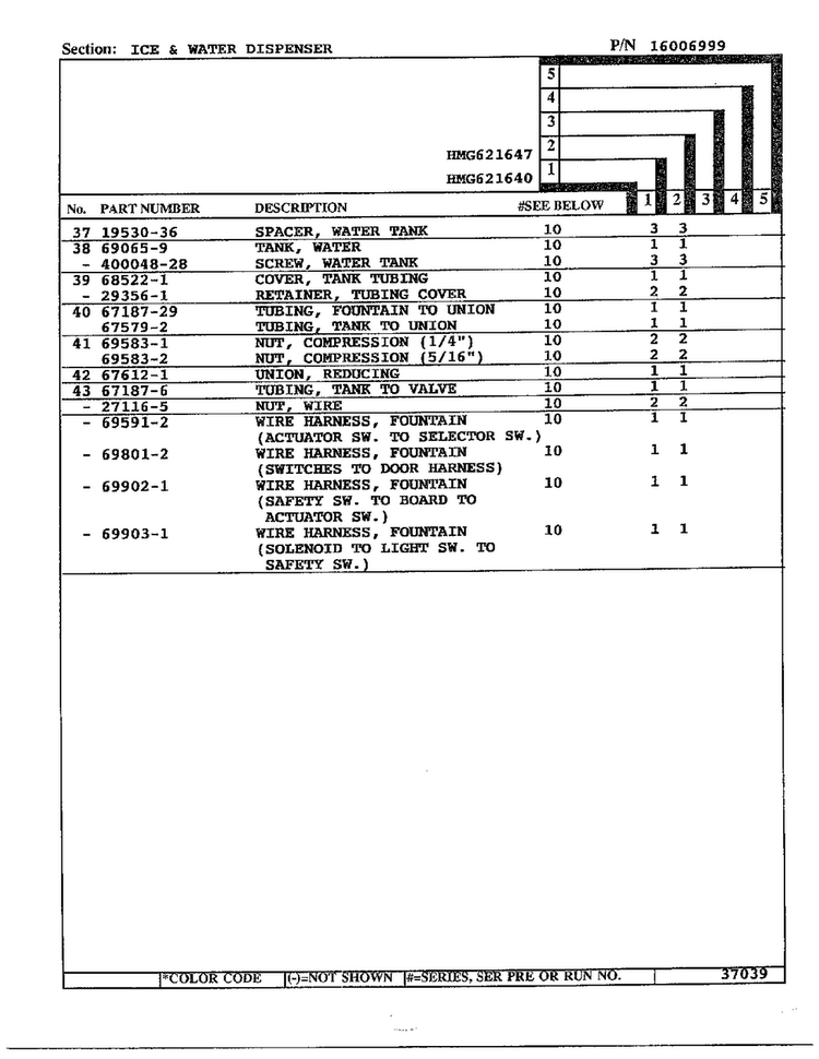 Ice And Water Dispenser Page 3 Diagram and Parts List for 621640  Admiral Refrigerator