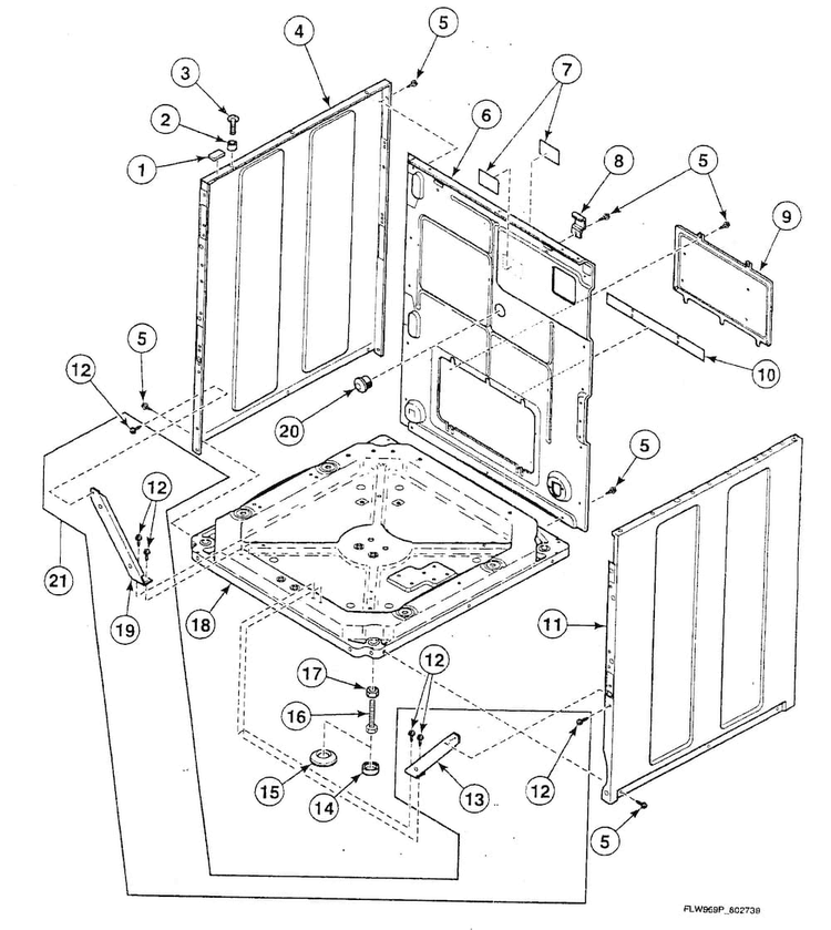 Cabinet Assy Diagram and Parts List for SWFA71QN3050  Speed Queen Washer