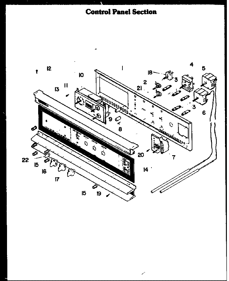 CONTROL PANEL SECTION Diagram and Parts List for DDO-790  Amana Wall Oven