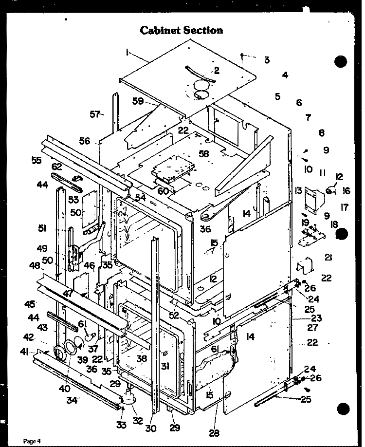 CABINET SECTION Diagram and Parts List for DDO-790  Amana Wall Oven