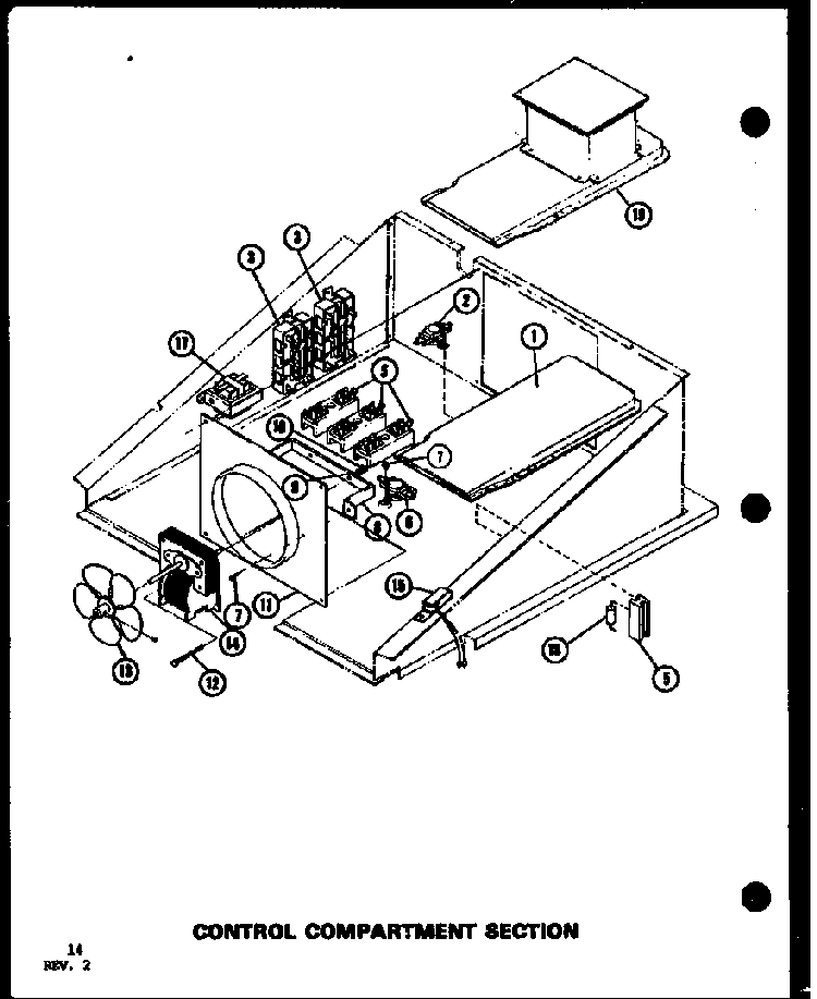 Control Compartment Section Diagram and Parts List for AO-27DB-P85547-4S  Amana Wall Oven