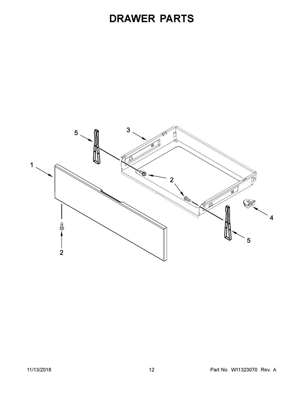 Drawer Parts Diagram and Parts List for MGR6600FZ1  Maytag Range