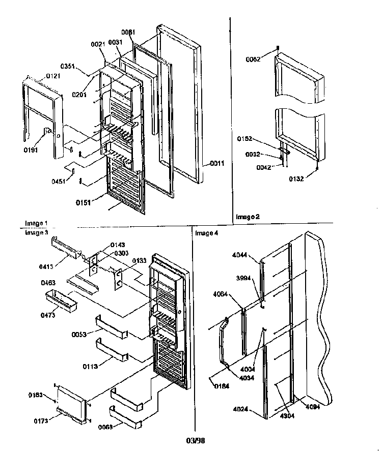 Refrigerator Door Diagram and Parts List for SRD27SE-P1190329WE  Amana Refrigerator