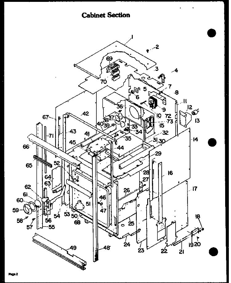 CABINET SECTION Diagram and Parts List for DDO-862  Amana Microwave Oven Combo
