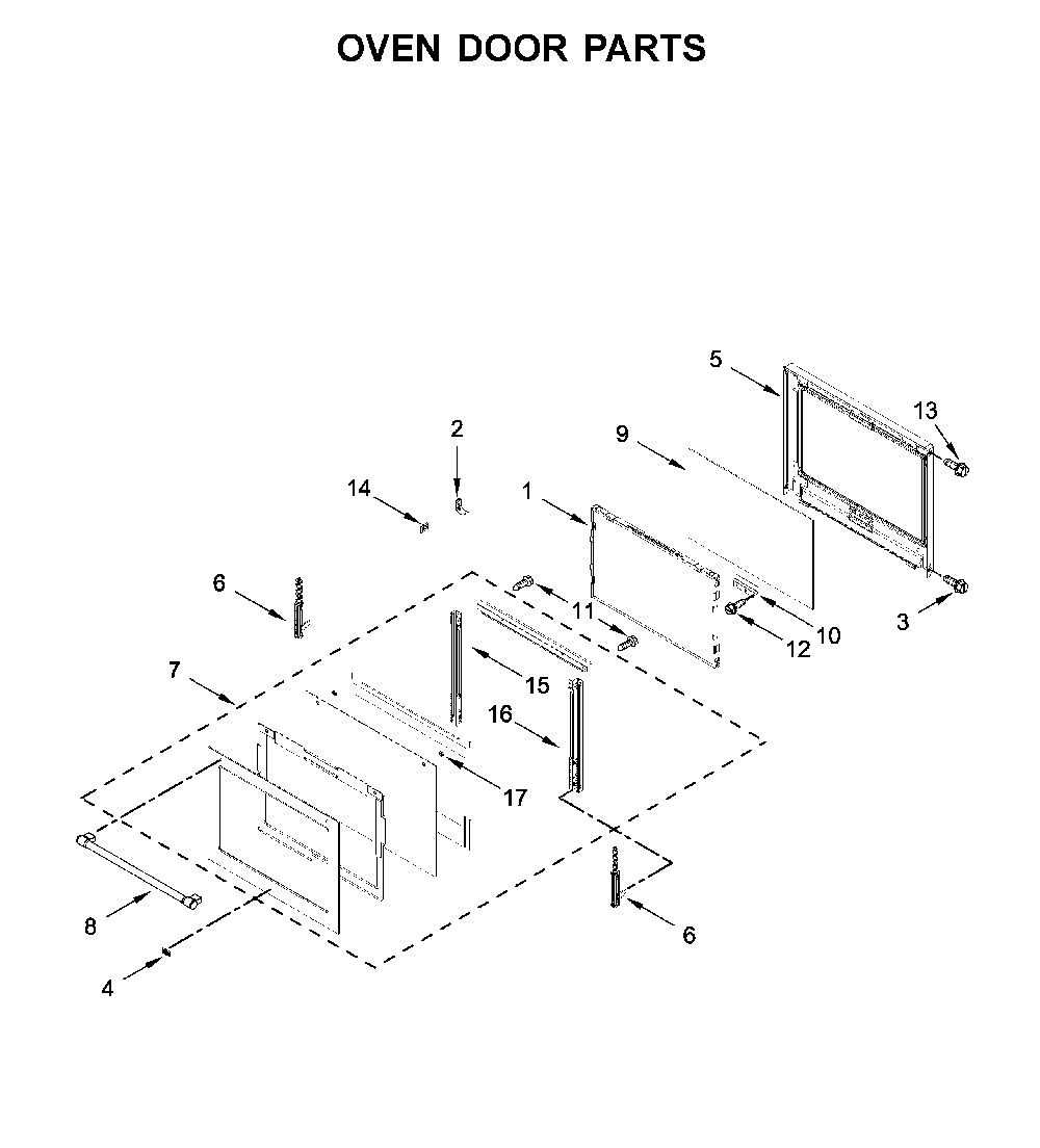 Oven door parts Diagram and Parts List for MMW9730FZ06  Maytag Microwave