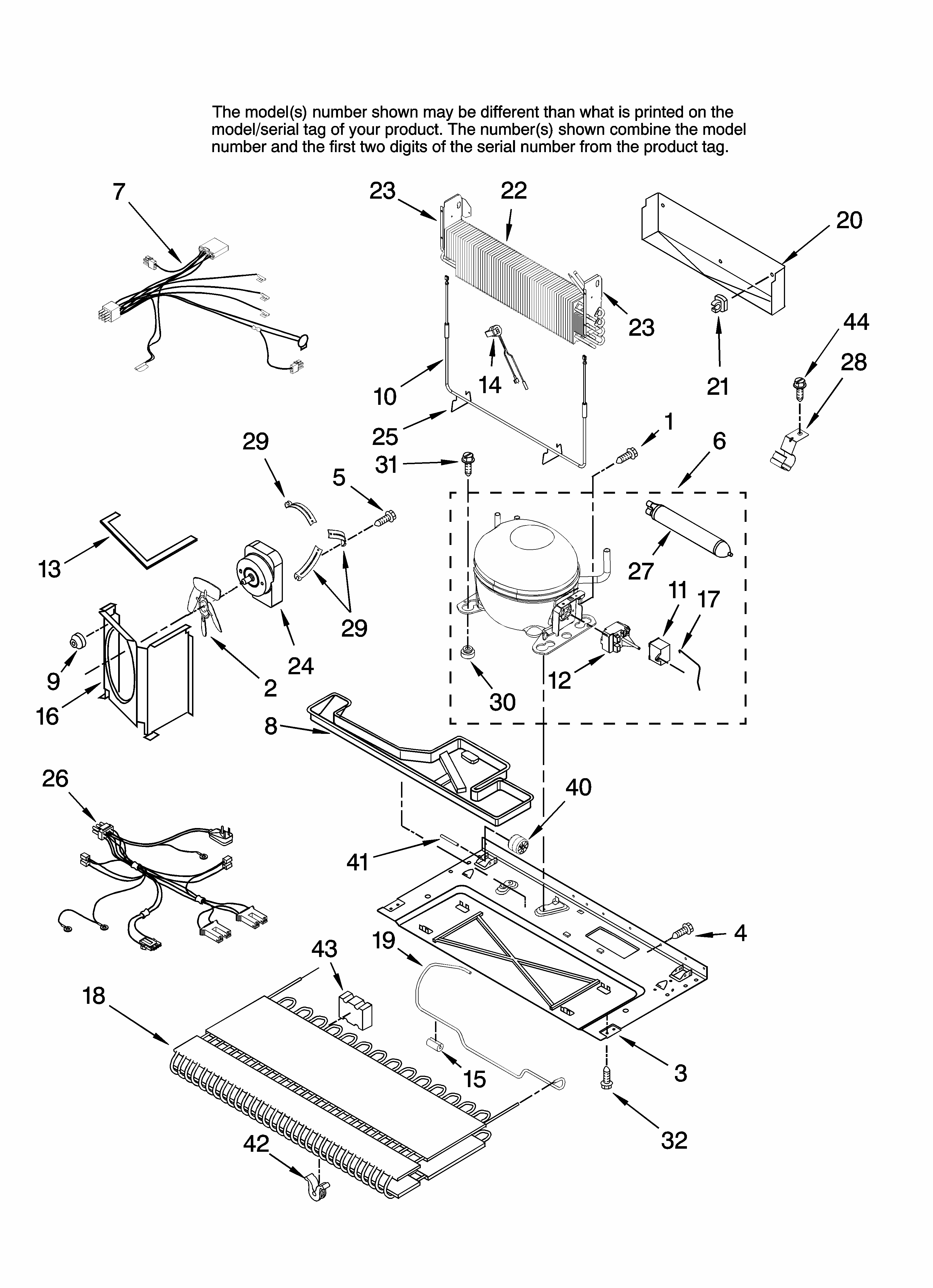 Unit Parts Diagram and Parts List for G32026PEKS13  Maytag Refrigerator