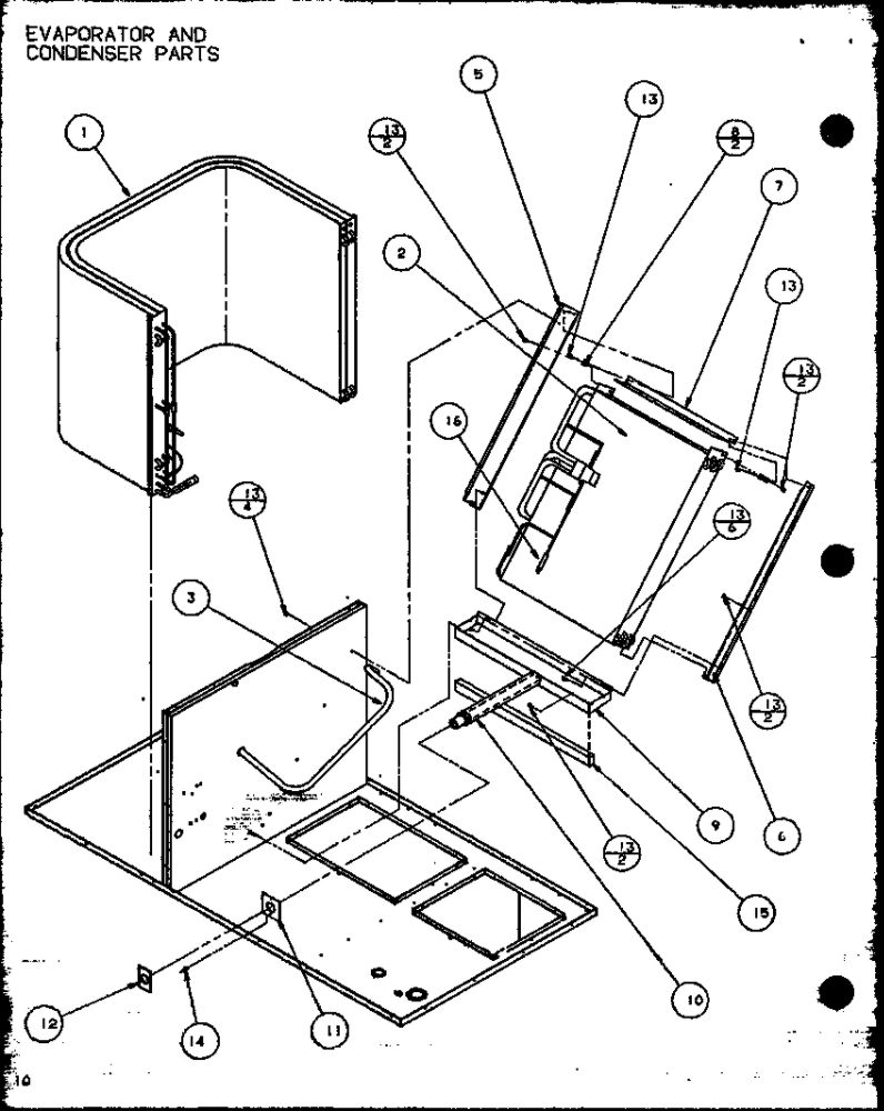 Evaporator And Condenser Parts 1 Diagram and Parts List for D9836806  Amana Air Conditioner
