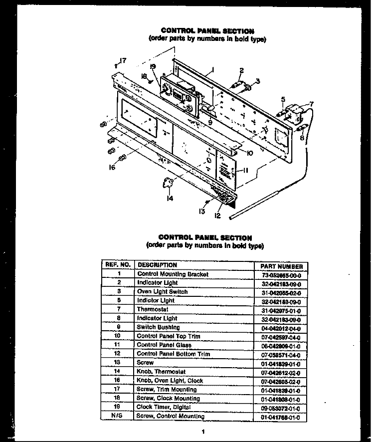 Page 1 Diagram and Parts List for EKS289  Amana Microwave