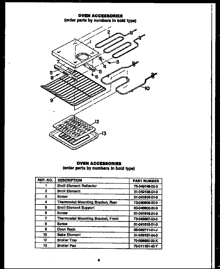 OVEN ACCESSORIES Diagram and Parts List for EKS289  Amana Microwave