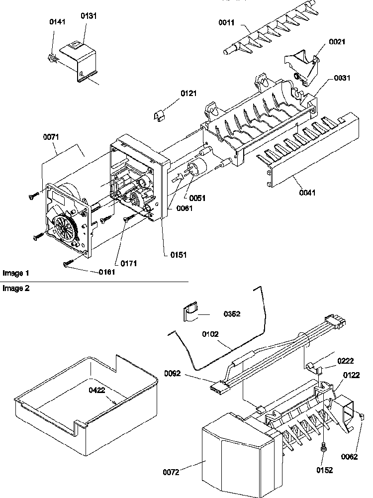 Ice Maker Assembly Parts Diagram and Parts List for TH18V2W-P1315702WW  Amana Refrigerator
