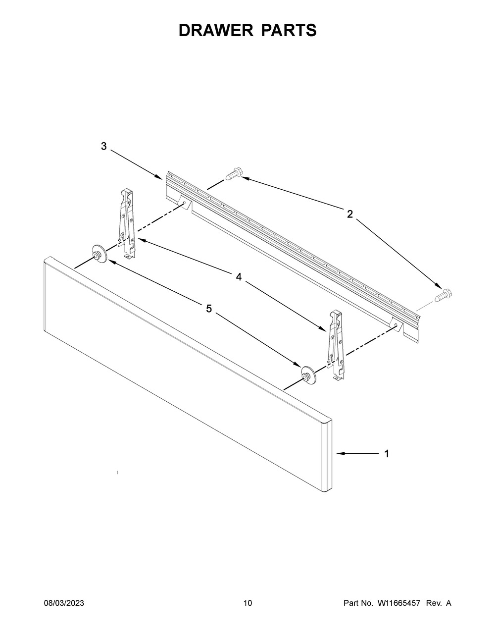 Drawer Parts Diagram and Parts List for JIS1450ML0  Jenn-Air Range