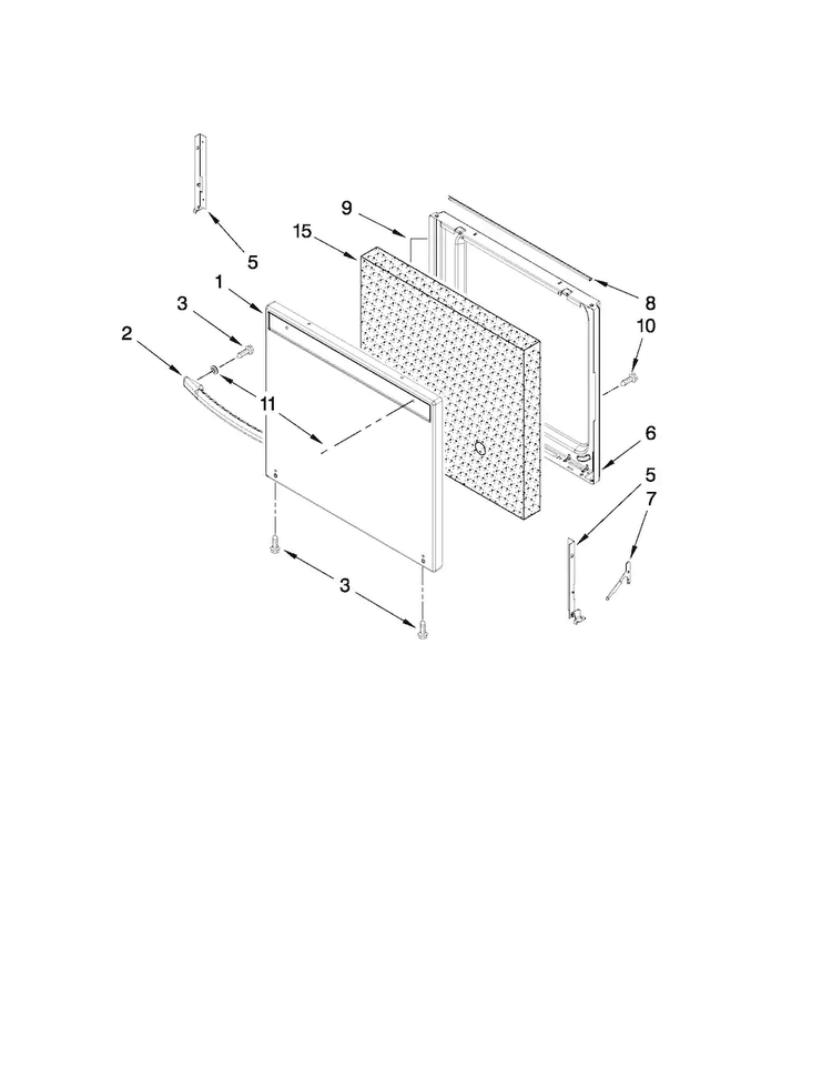 Door Parts Diagram and Parts List for ALY2220BDB00  Amana Range