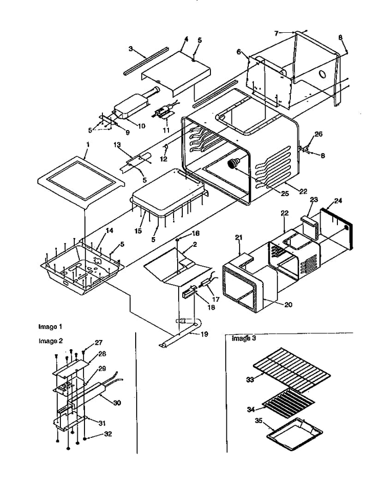 Cavity Diagram and Parts List for ARG7301W-P1143328NW  Amana Range