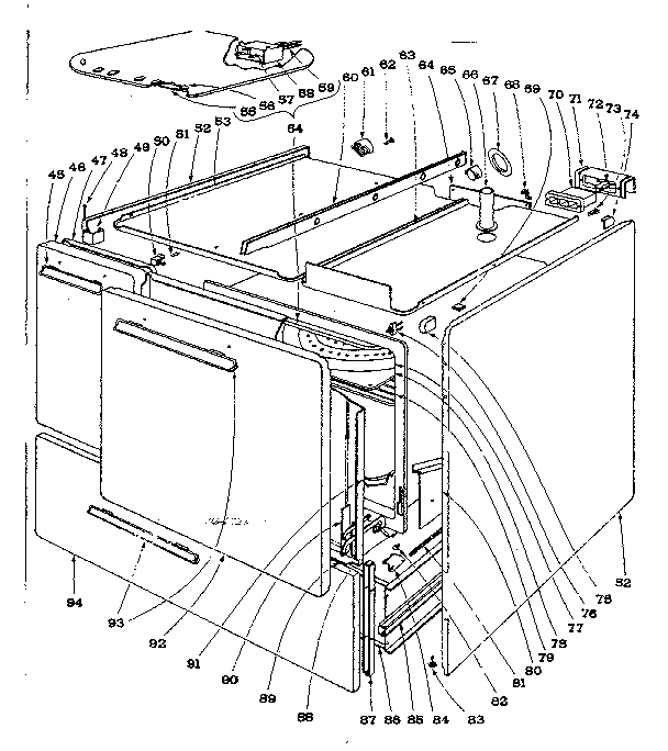 Body Section Diagram and Parts List for 101933590  Kenmore Range