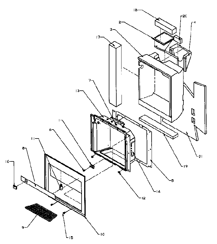 Ice And Water Cavity Diagram and Parts List for SQD25N2L-P1181317WL  Amana Refrigerator
