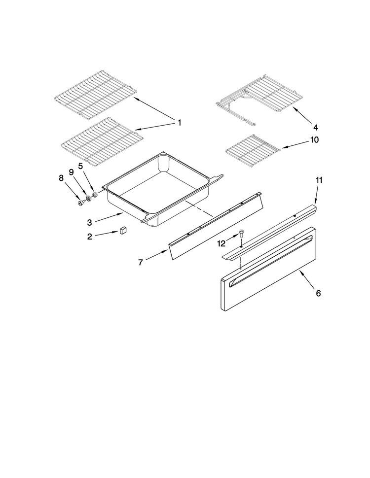 Drawer And Rack Parts Diagram and Parts List for MGS5775BDS21  Maytag Range