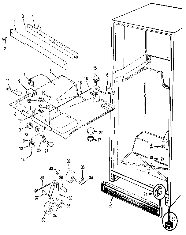 Fresh Food Compartment Diagram and Parts List for JRTD226LB-MBJ84B  Jenn-Air Refrigerator