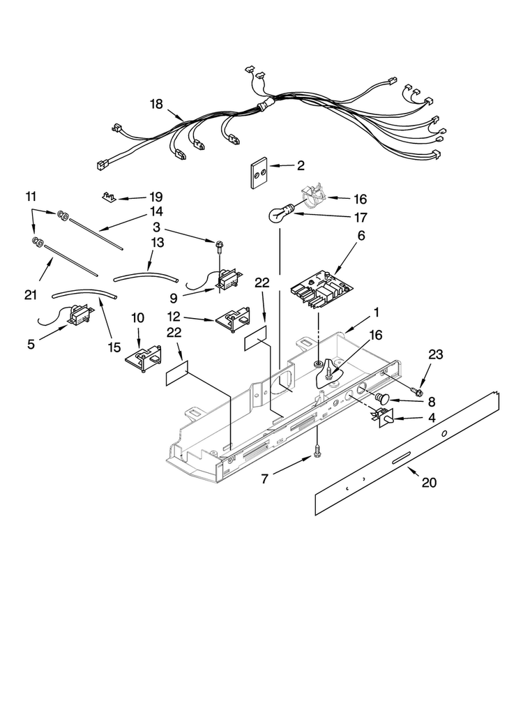 Control Parts Diagram and Parts List for MSB2554AEW00  Maytag Refrigerator