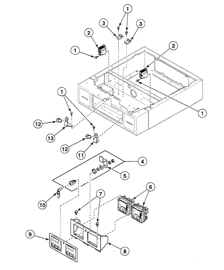 Control Panel Diagram and Parts List for SSE717LF  Speed Queen Dryer
