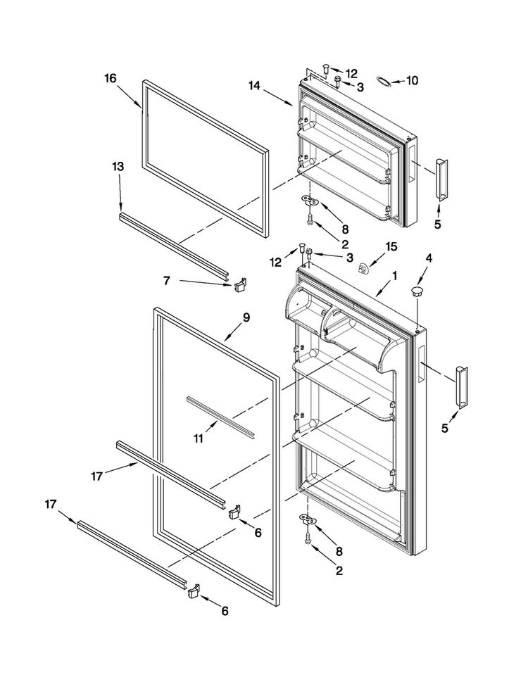 Door Parts Diagram and Parts List for C8TXNWFXW00  Magic Chef Refrigerator