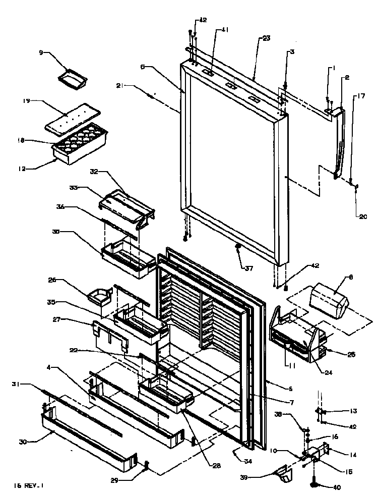 Refrigerator Door Diagram and Parts List for TS18R2G-P1181803WG  Amana Refrigerator