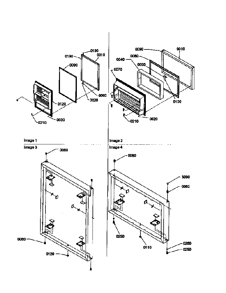 Door Assemblies Diagram and Parts List for THI18TW-P1302401WW  Amana Refrigerator