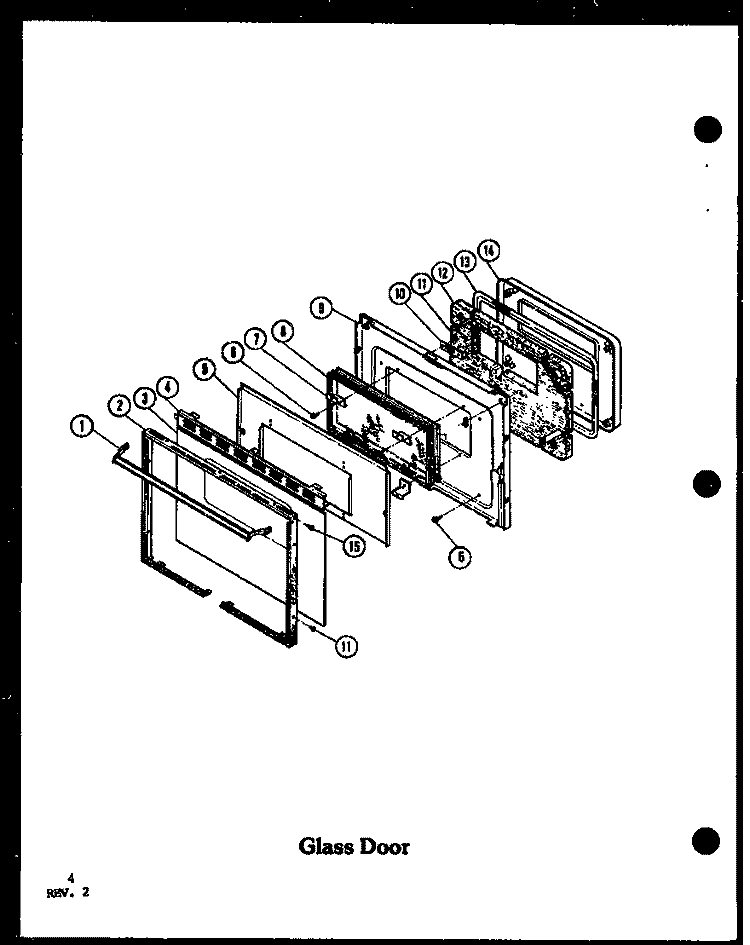 GLASS DOOR Diagram and Parts List for AO-27DB P8554704S Amana Wall Oven