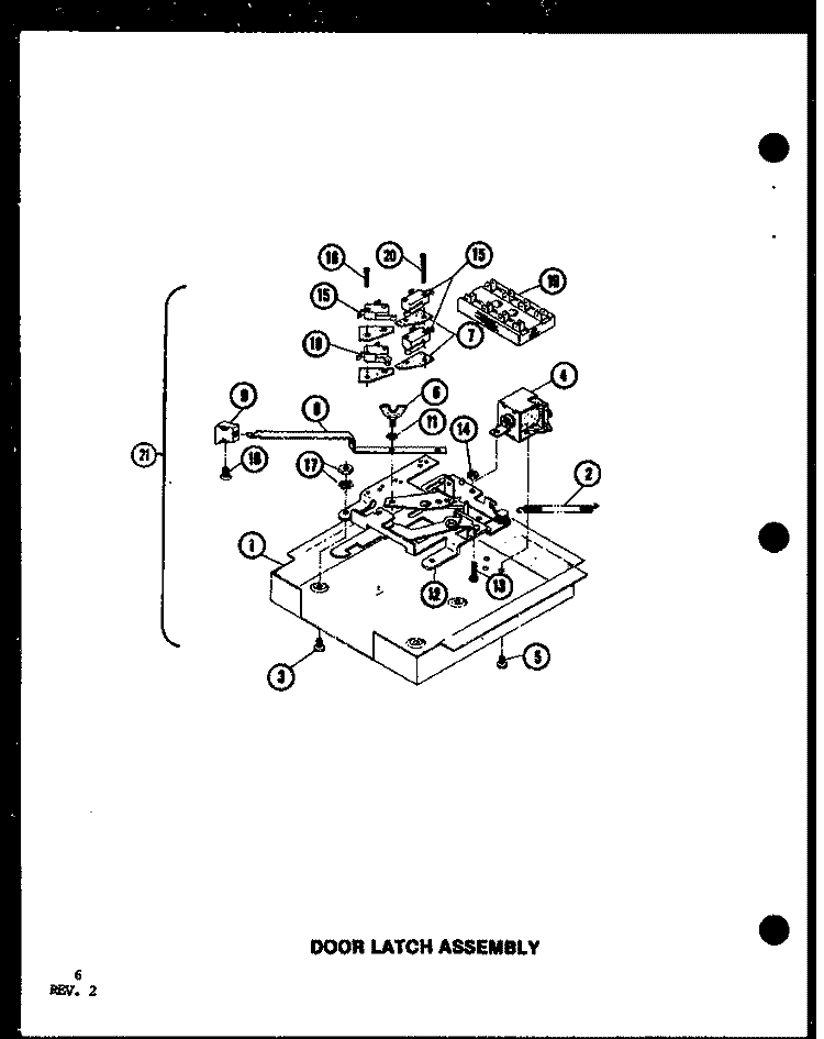 DOOR LATCH ASSY Diagram and Parts List for AO-27DB P8554704S Amana Wall Oven