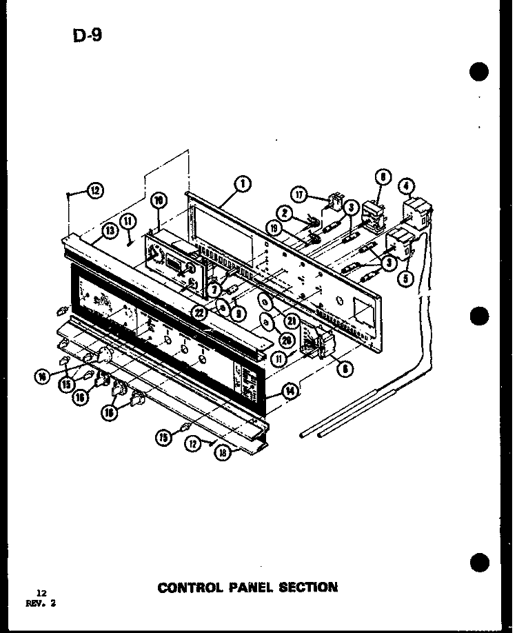 CONTROL PANEL SECTION Diagram and Parts List for AO-27DB P8554704S Amana Wall Oven