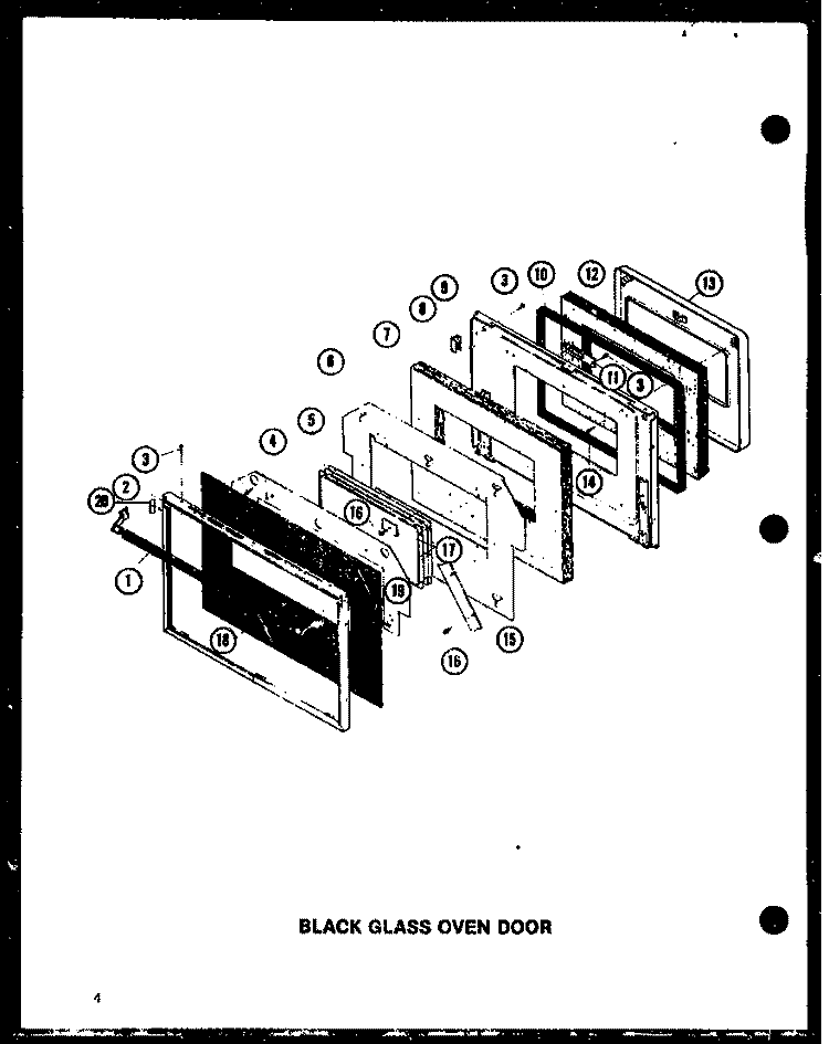 BLACK GLASS OVEN DOOR Diagram and Parts List for AO-27D P8554702S Amana Wall Oven