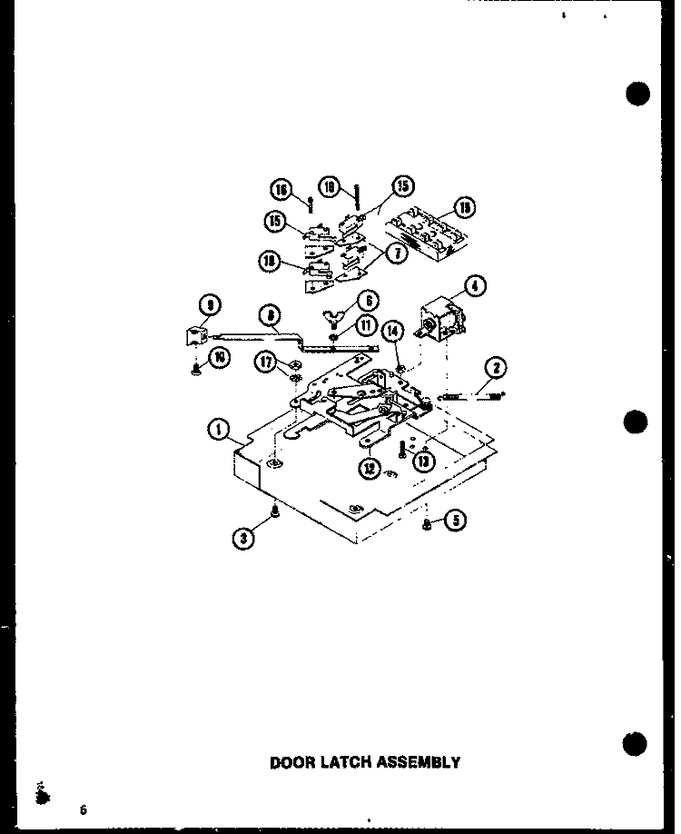 DOOR LATCH ASSY Diagram and Parts List for AO-27D P8554702S Amana Wall Oven