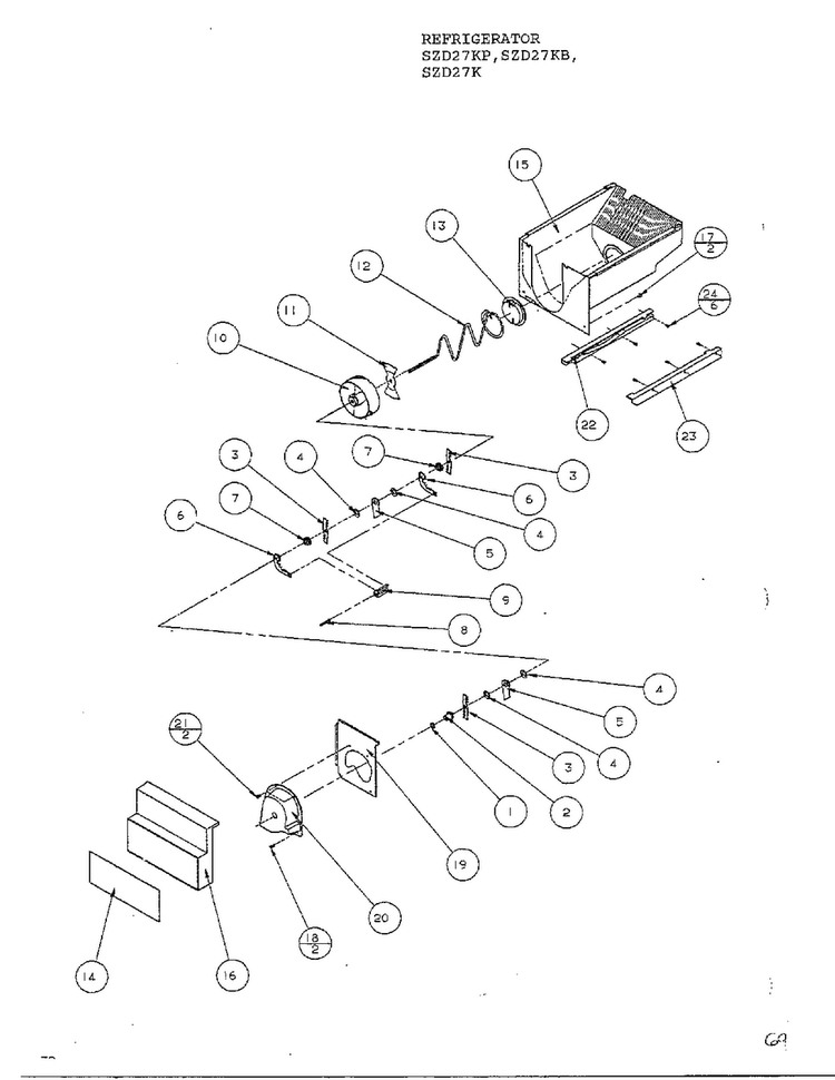 Parts List-crushed Ice Bucket Diagram and Parts List for SZD27KP  Amana Refrigerator