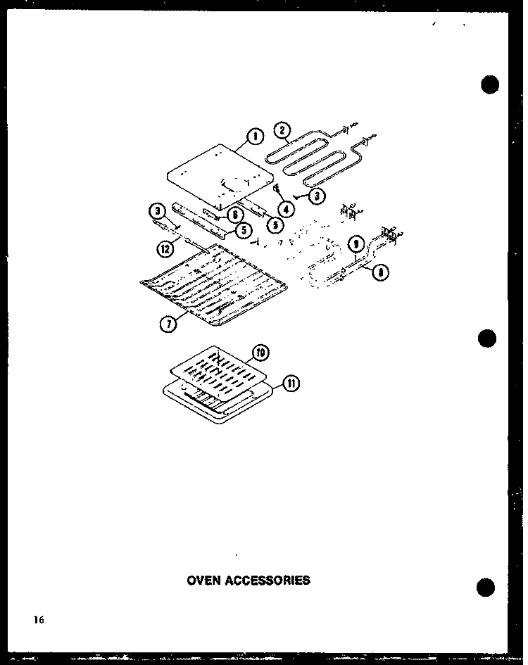 OVEN ACCESSORIES Diagram and Parts List for AO-27D P8554702S Amana Wall Oven